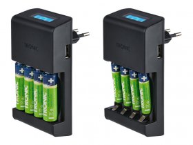 TRONIC® Akku-Ladegerät mit LC-Display