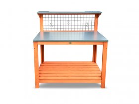 HABAU Gartentisch mit verzinkter Arbeitsfläche, Spalier und Ablageflächen