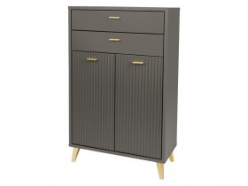 LIVARNO home Bad-Seitenschrank, mit Wellenoptik