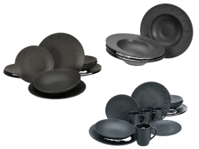 Creatable Geschirrset »Schiefer Black«