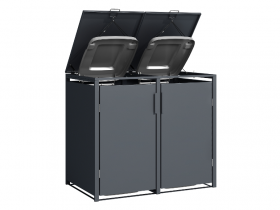 Plats® Mülltonnenbox 2er / 3er / 4er, aus Stahl