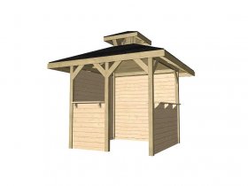 WEKA Holzpavillon mit Tresen, 21 mm Wandstärke