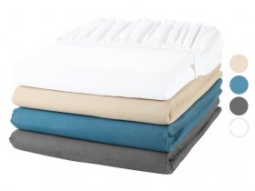 LIVARNO home Satin-Spannbettlaken, 90-100 x 200 cm