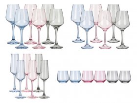ERNESTO® Bunte Wein- / Wassergläser-Set, 6-teilig