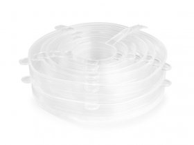 GOURMETmaxx Flexible Silikondeckel transparent, 12-teilig