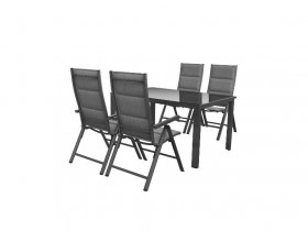 LIVARNO home Alu-Set »Toronto«, 5-teilig - Standardtisch & 4 Hochlehner, anthrazit/grau