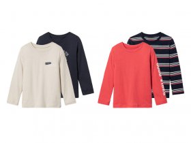 lupilu® Kleinkinder Langarmshirts, 2 Stück, aus reiner Baumwolle