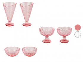 LIVARNO home Glas-Eisbecher/- Eisschalen-Set, 2 teilig