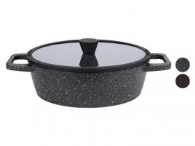 LIVARNO home Aluguss-Servierpfanne, inkl. Glasdeckel mit zwei Ausgusssieben
