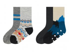 lupilu® Kleinkinder Thermosocken, 2 Paar, mit Silikonnoppen