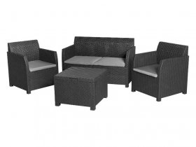 LIVARNO home Loungeset mit Tisch Kunststoff