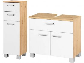 LIVARNO home Badmöbel-Set Palermo, Schrank + Waschbeckenunterschrank