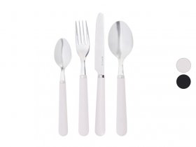 ERNESTO® Edelstahl-Besteck-Set mit Kunststoffgriff, 24-teilig