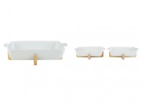 LIVARNO home Auflaufform / Auflaufformen-Set, mit Bambusgestellen