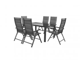 LIVARNO home Alu-Set »Toronto«, 7-teilig - Standardtisch & 6 Hochlehner, anthrazit/grau