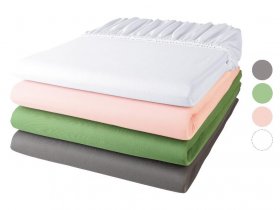LIVARNO home Mikrofaser-Jersey-Spannbettlaken, 90-100 x 200 cm