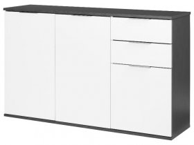 LIVARNO home Sideboard, mit zwei Schubladen, graphitgrau/weiß