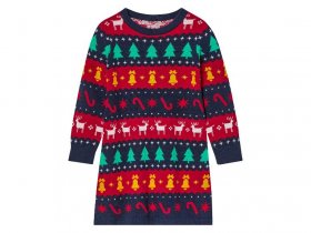 lupilu® Kinder Strickkleid, mit weihnachtlichen Motiven