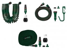 PARKSIDE® Spiralschlauch-Set / Terrassenschlauch-Set / Flachschlauch-Set, 7-teilig