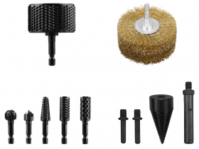 PARKSIDE® Rotorraspel / Holzstrukturbürste / Raspel- und Senkerset / Holzspaltbohrer
