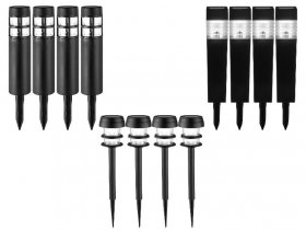LIVARNO home Bodengartenleuchte Solar LED Kunststoff, 4 Stück