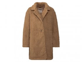 esmara® Damen Mantel aus Lammfellimitat, leger geschnitten