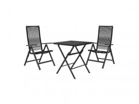 LIVARNO home Alu-Rope-Set »Miami«, 3-teilig - Klapptisch & 2 Hochlehner, anthrazit