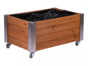 dobar Rollbares Hochbeet »Rollfi«, mit Pflanzenvlies, Kiefer, braun