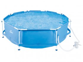 CRIVIT Metal-Frame-Pool, Ø 300 x H 76 cm, inkl. Filterpumpe
