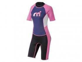 Mistral Damen Neoprenanzug, kurz, mit Reißverschluss am Rücken, schwarz/lila/pink
