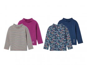 lupilu® Kleinkinder Thermo-Langarmshirts, 2 Stück, mit Bio-Baumwolle