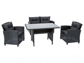LIVARNO home Lounge-Set, 4-teilig, mit Kissen, anthrazit