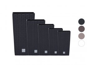 Prosperplast Prosperplast Blumentopf »Rato Square«, mit Pflanzeinsatz, Optik Rattangeflecht