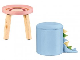 LIVARNO home Kinderhocker mit Aufbewahrung, mit Holzfüßen