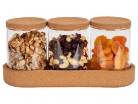Wenko Aufbewahrungsgläser mit Kork, 4-teiliges Set