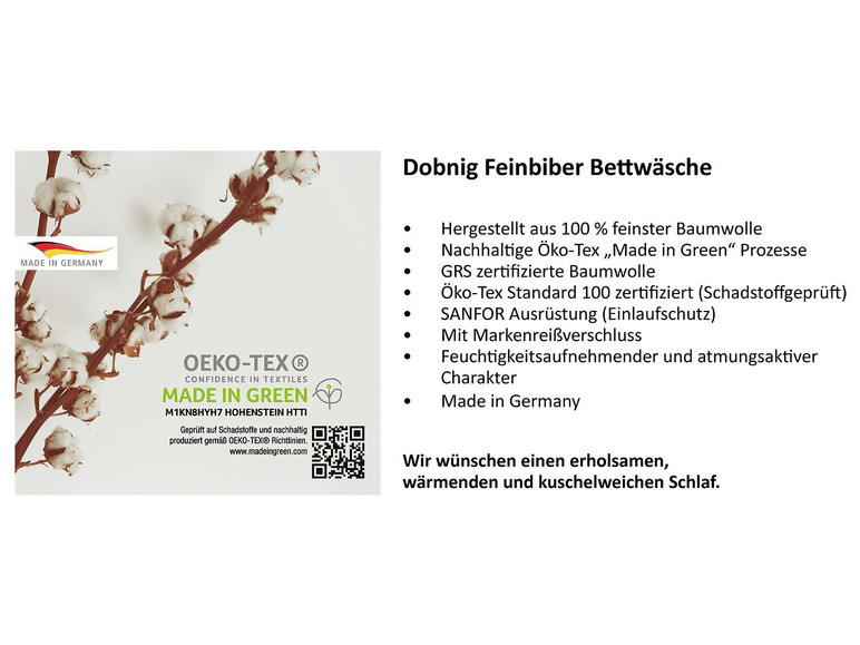 Dobnig Dobnig Biberbettwäsche Kuschel-Traum Uni grau