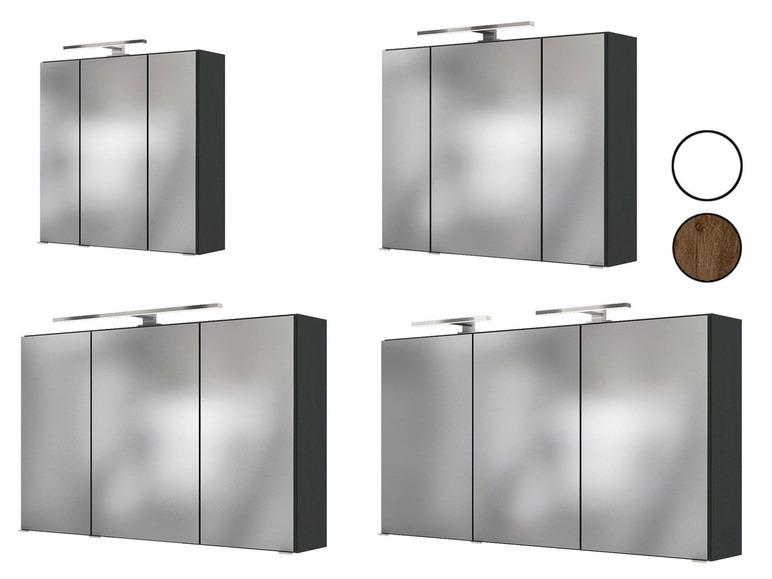 HELD HELD Spiegelschrank »Faro«, mit 3 Spiegeltüren, LED-Aufbauleuchte