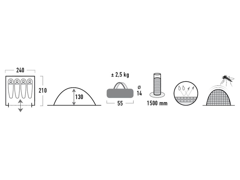 HIGH PEAK Kuppelzelt, »Monodome XL«, 4 Personen