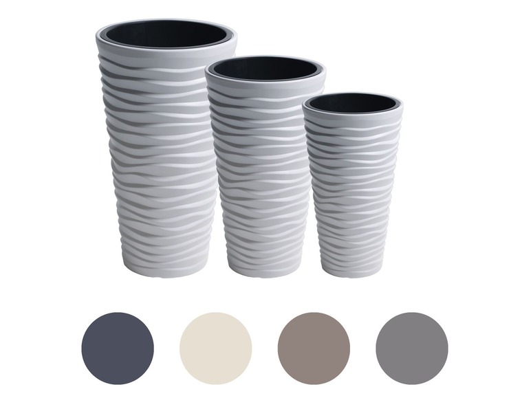 Prosperplast Prosperplast Blumentopf »Sand Slim«, herausnehmbarer Einsatz, mit horizontaler Wellenoptik