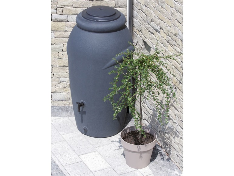 Prosperplast Prosperplast Regentonne »Aquacan Baby«, Amphore, 210 Liter, mit Pflanzschale, Kunststoff
