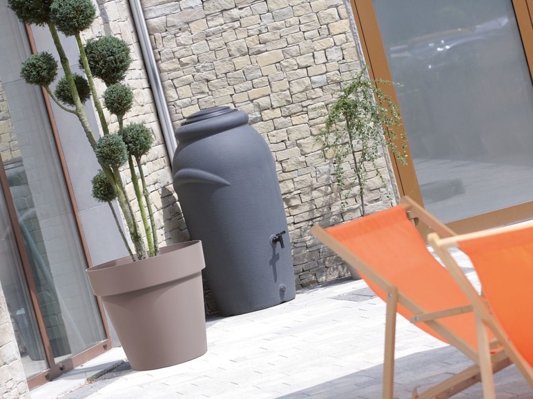 Prosperplast Prosperplast Regentonne »Aquacan Baby«, Amphore, 210 Liter, mit Pflanzschale, Kunststoff