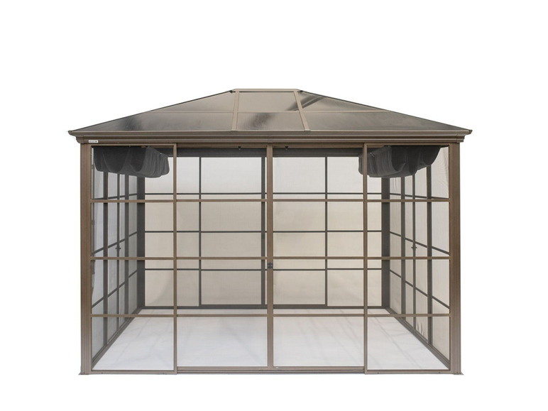 SOJAG Canada SOJAG Canada Pavillon »Castel«, aus Aluminium, inkl. Sonnensegel u. Insektenschutz, bronze