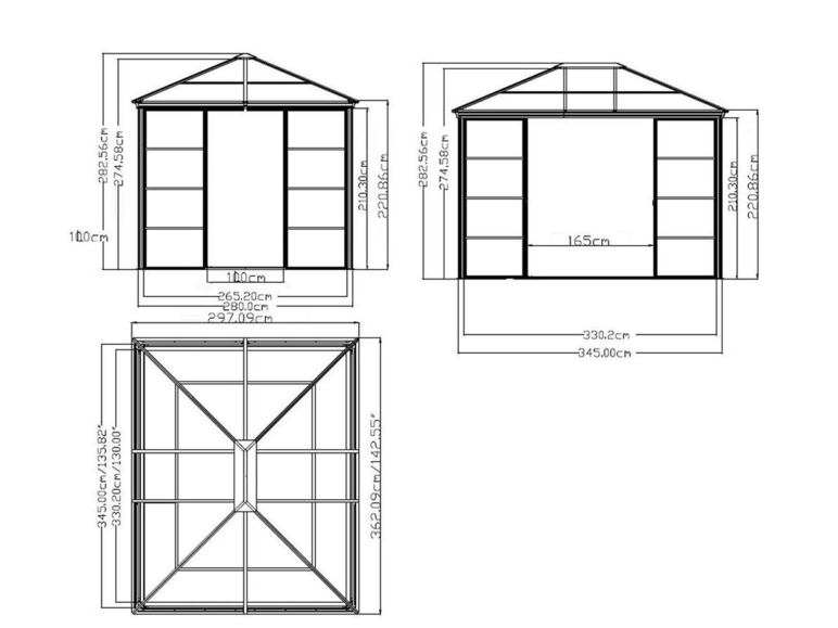SOJAG Canada SOJAG Canada Pavillon »Castel«, aus Aluminium, inkl. Sonnensegel u. Insektenschutz, bronze