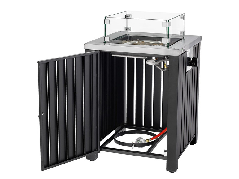 tepro tepro Gasfeuerstelle »Topeka«, L 50 x B 50 x H 62 cm, Glasschutz, aus Stahl