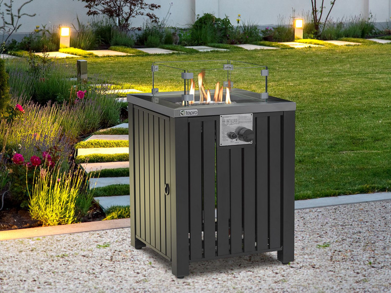 tepro tepro Gasfeuerstelle »Topeka«, L 50 x B 50 x H 62 cm, Glasschutz, aus Stahl