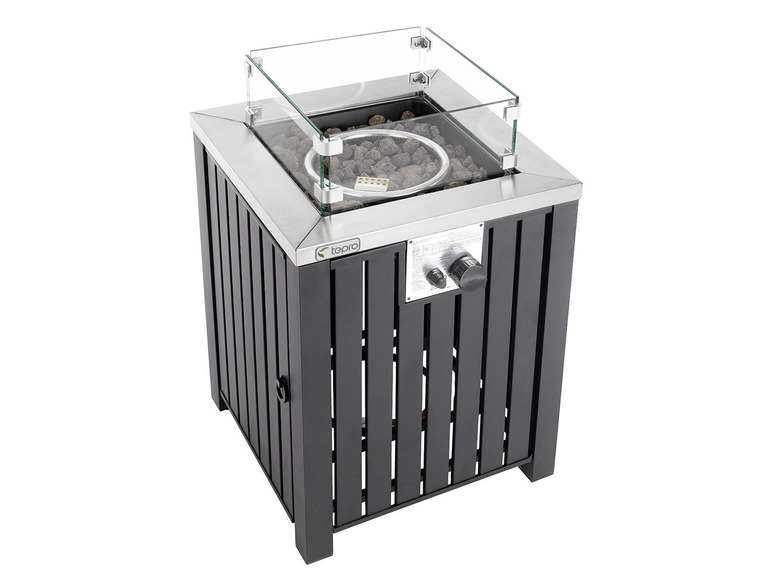 tepro tepro Gasfeuerstelle »Topeka«, L 50 x B 50 x H 62 cm, Glasschutz, aus Stahl