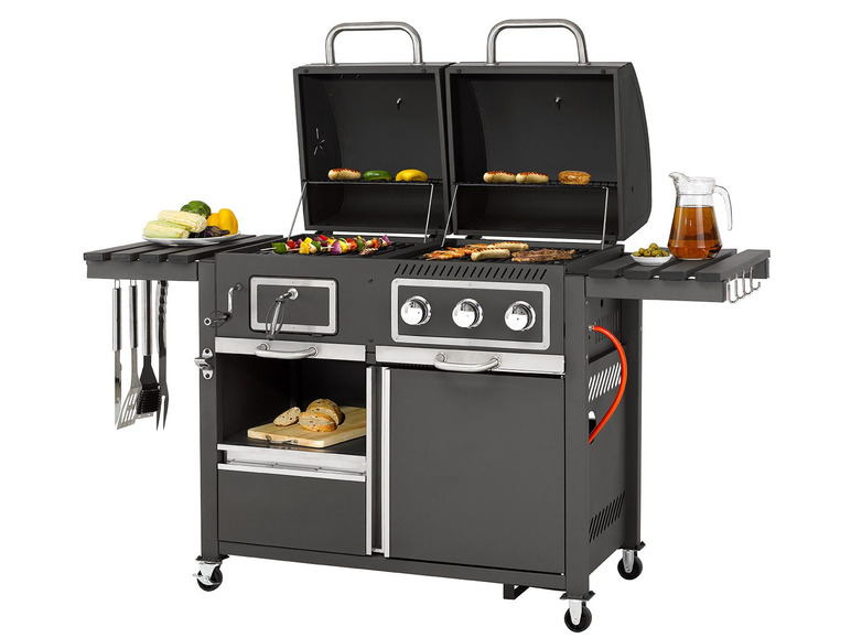 tepro tepro Kohle-Gas-Grill »Toronto Kombi«, 8,7 kW Leistung, 3 Edelstahlbrenner, 2 Ablagen
