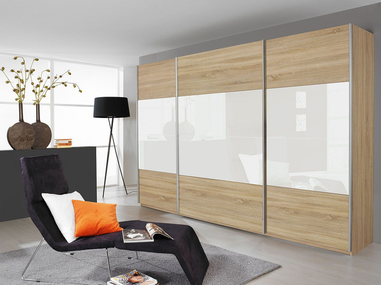 rauch ORANGE Schwebetürenschrank »Quadra«, mit Glas- und Holzelementen