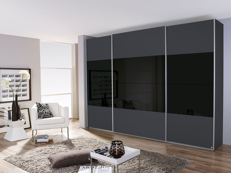 rauch ORANGE Schwebetürenschrank »Quadra«, mit Glas- und Holzelementen