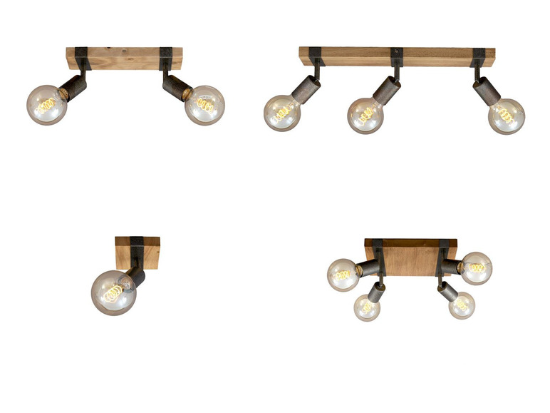 Briloner Wand- Deckenleuchte Vintage Holz, verschiedene Ausführungen